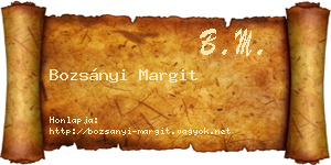 Bozsányi Margit névjegykártya