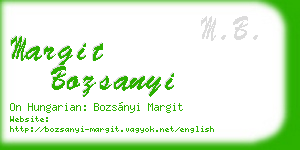 margit bozsanyi business card